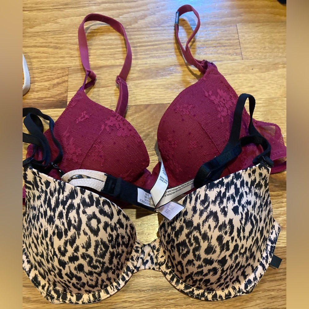Lot of 2 Victoria’s Secret Lined Demi Bras 32B